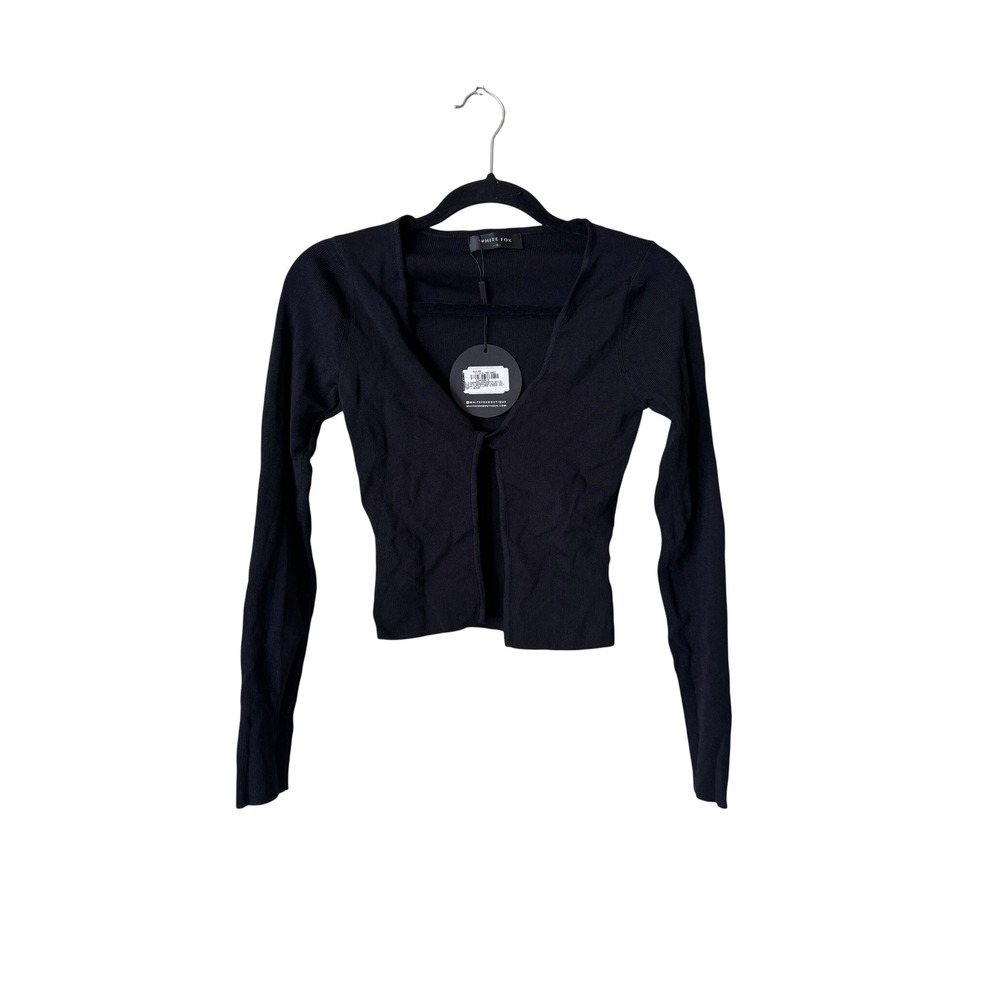 NWT White Fox Women's RTW Seasonless Black Runway Long-Sleeve Knit Top Size S